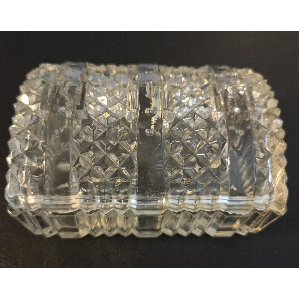 Vintage Akro Agate Clear Pressed Glass 